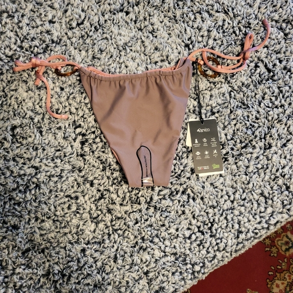 VDM The Label Ziggy Reversible Bikini Bottoms - Metallic/Matte Pink Rose - M - Picture 14 of 16